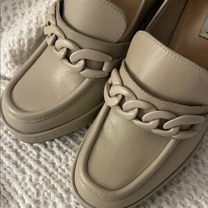 Steve Madden Cream Chain Loafers